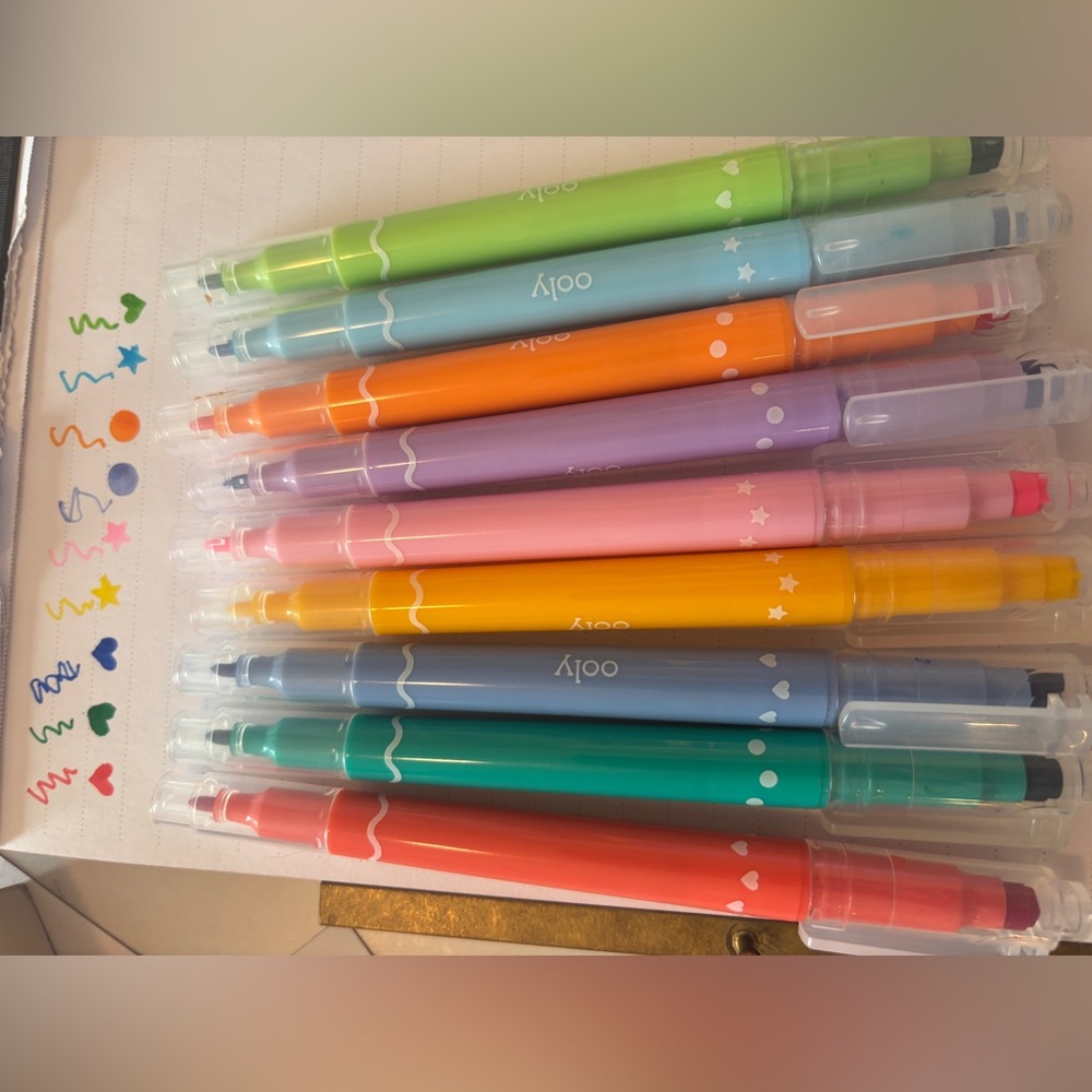 Ooly- Confetti Stamp Double-Ended Markers - Set of 9